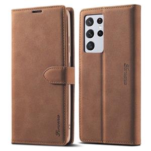 Voor Samsung Galaxy S21 Ultra 5G Forwenw F1-serie Matte Sterke Magnetisme Horizontale Flip Lederen case met Holder & Card Slots & Wallet & Photo Frame