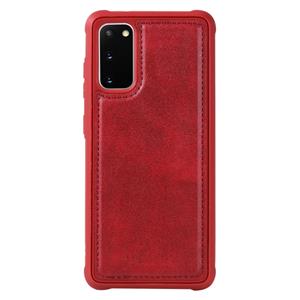 huismerk Voor Galaxy S20 Magnetic Shockproof PC + TPU + PU Lederen beschermhoes(Rood)