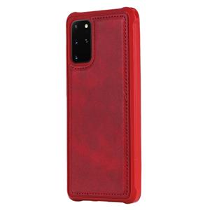 huismerk Voor Galaxy S20+ Magnetic Shockproof PC + TPU + PU Lederen beschermhoes(Rood)