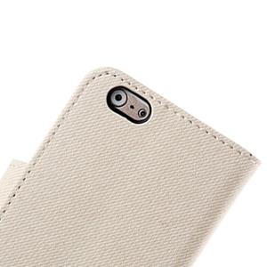 huismerk iPhone 6 Plus & 6S Plus horizontaal Denim structuur PU leren Flip Hoesje met houder magnetische sluiting en opbergruimte voor pinpassen Wit