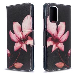 huismerk Voor Galaxy S20 Ultra gekleurd tekenpatroon Horizontaal Flip Lederen Hoes met Houder & Card Slots & Wallet(Lotus)