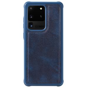 huismerk Voor Galaxy S20 Ultra Magnetic Shockproof PC + TPU + PU Lederen beschermhoes(Blauw)