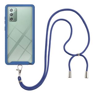 huismerk For Samsung Galaxy Note20 Starry Sky Solid Color Series Shockproof PC + TPU Protective Case with Neck Strap(Blue)