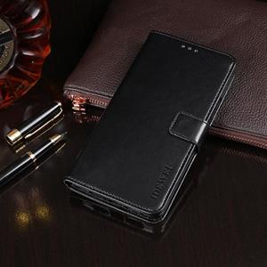 Voor Oppo A16 Idewei Crazy Horse Texture Horizontale Flip Lederen Case met Houder & Card Slots & Portemonnee (Zwart)