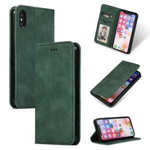 huismerk Retro huid voelen Business magnetische horizontale Flip lederen case voor iPhone XS Max (Army Green)