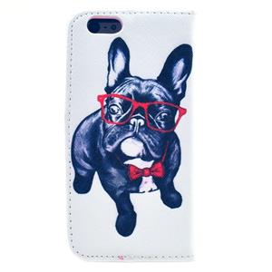 Huismerk Hond patroon Cross textuur lederen draagtas met houder & Card Slots & Wallet voor iPhone 6 Plus & 6S Plus