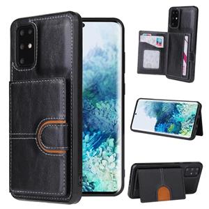 huismerk Voor Samsung Galaxy S20 Plus PU + TPU + PC Shockproof Back Cover Case met Kaartslot & Houder(Zwart)