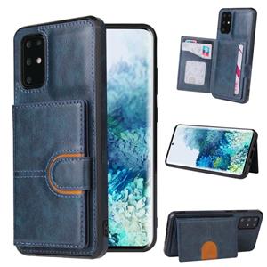 huismerk Voor Samsung Galaxy S20 Plus PU + TPU + PC Shockproof Back Cover Case met Kaartslot & Houder(Blauw)