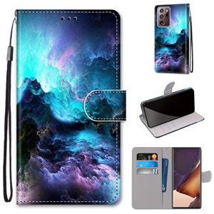 huismerk Voor Samsung Galaxy Note 20 Ultra gekleurde tekening kruistextuur Horizontale Flip PU Lederen case met Holder & Card Slots & Wallet & Lanyard(Kleurrij