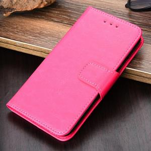 huismerk For Samsung Galaxy M32 India Version Crystal Texture Horizontal Flip Leather Case with Holder & Card Slots & Wallet(Rose Red)