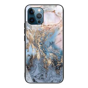 huismerk Abstract Marble Pattern Glass Protective Case For iPhone 13 Pro(GK-A20)