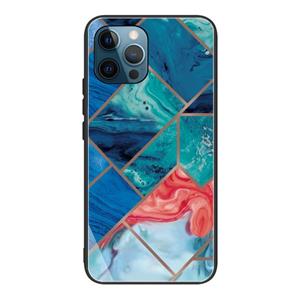 huismerk Abstract Marble Pattern Glass Protective Case For iPhone 13 Pro(HC-A1)