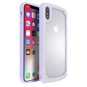 huismerk Voor iPhone XR Candy-gekleurde TPU transparant schokbestendig geval (paars)