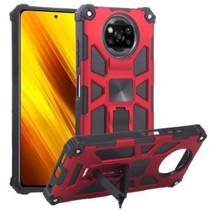 huismerk Voor Xiaomi Poco X3 NFC Shockproof TPU + PC Magnetische beschermhoes met houder