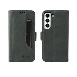 huismerk Voor Samsung Galaxy S22 5G Dual Buckle Card Portemonnee Kalf Leren Telefoonhoes