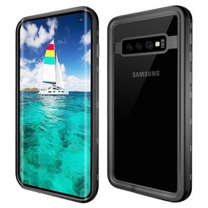 Voor Samsung Galaxy S10 RedPepper Transparent Dot Shockproof Waterproof PC + TPU Beschermhoes(Zwart)