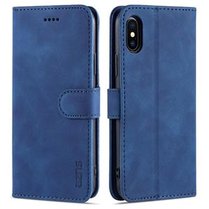 Azns Skin Feel Calf Texture Horizontale Flip Lederen Case met Kaart Slots & Houder & Portemonnee voor iPhone XS / X