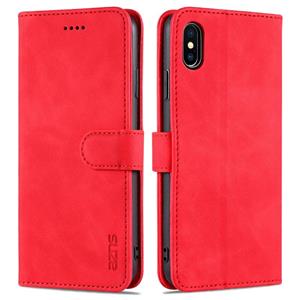 AZNS Skin Feel Calf Texture Horizontale Flip Leren Case met Kaart Slots & Houder & Portemonnee voor iPhone XS MAX