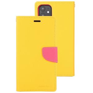 Voor iPhone 12 GOOSPERY FANCY DIARY Kruispatroon Horizontaal Flip Lederen hoesje met Holder & Card Slots & Wallet(Geel)