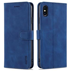 Azns Skin Feel Calf Texture Horizontale Flip Lederen Case met Kaart Slots & Houder & Portemonnee voor iPhone XS MAX