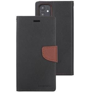 Voor iPhone 12 GOOSPERY FANCY DIARY Kruispatroon Horizontaal Flip Lederen hoesje met Holder & Card Slots & Wallet(Black Brown)