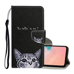 huismerk Voor Samsung Galaxy S20 Gekleurd tekenpatroon Horizontaal Flip Lederen hoesje met houder & kaartslots & portemonnee & lanyard(Little Cat)