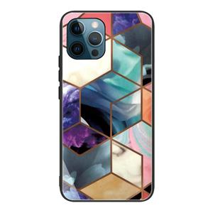 huismerk Abstract Marble Pattern Glass Protective Case For iPhone 13 Pro(HC-A6)