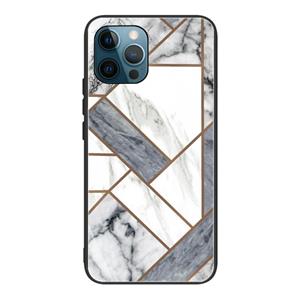 huismerk Abstract Marble Pattern Glass Protective Case For iPhone 13 Pro(HC-A10)