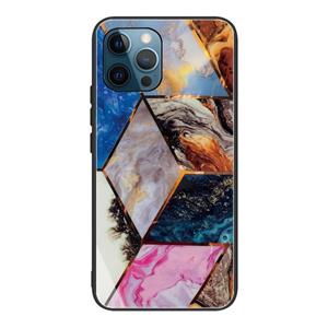 huismerk Abstract Marble Pattern Glass Protective Case For iPhone 13 Pro(HC-A12)