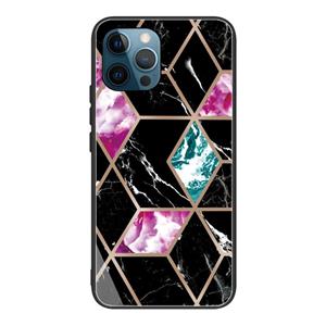 huismerk Abstract Marble Pattern Glass Protective Case For iPhone 13 Pro(HC-A16)