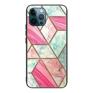 huismerk Abstract Marble Pattern Glass Protective Case For iPhone 13 Pro(HC-A18)