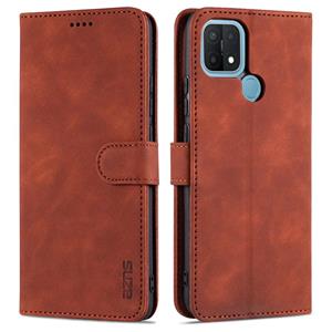 Voor Oppo A15 / A35 4G AZNS Skin Feel Calf Texture Horizontale Flip Lederen Case met Kaart Slots & Houder & Portemonnee (Bruin)