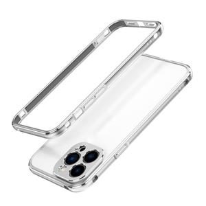 huismerk Aurora Series Lens Protector + Metal Frame Beschermhoes voor iPhone 13 Pro Max (Silver)