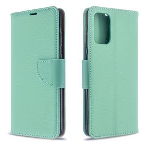 huismerk Voor Galaxy S20+ Litchi Texture Pure Color Horizontal Flip PU Leather Case met Holder & Card Slots & Wallet & Lanyard(Groen)