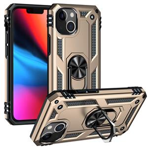 huismerk Schokbestendige TPU + PC-beschermhoes met 360 graden roterende houder voor iPhone 13 mini