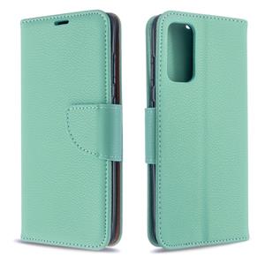 huismerk For Galaxy S20 Litchi Texture Pure Color Horizontal Flip PU Leather Case with Holder & Card Slots & Wallet & Lanyard(Green)