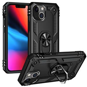 huismerk Schokbestendige TPU + PC-beschermhoes met 360 graden roterende houder voor iPhone 13