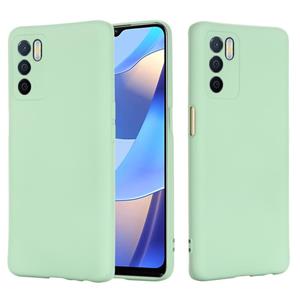 huismerk For OPPO A16 / A16S Foreign Version Solid Color Liquid Silicone Shockproof Full Coverage Protective Case(Green)