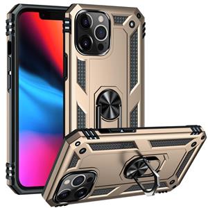 huismerk Schokbestendige TPU + PC-beschermhoes met 360 graden roterende houder voor iPhone 13 Pro