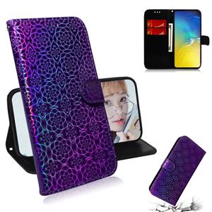 huismerk Voor Galaxy S10e effen kleur kleurrijke magnetische Buckle horizontale Flip PU lederen draagtas met houder & kaartsleuven & portemonnee & Lanyard (paa