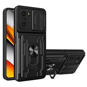 huismerk For Xiaomi Redmi K40/Poco F3/Mi 11i Sliding Camshield Card Phone Case(Black)