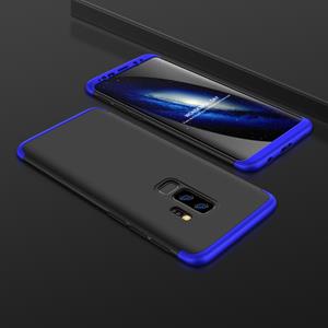 GKK voor Galaxy S9 PLUS drie fase Splicing 360 graden volledige PC beschermende Case achtercover (zwart + blauw)