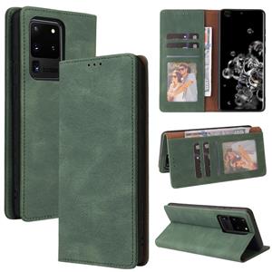 huismerk For Samsung Galaxy Note20 Ultra Simple Suction Closure Horizontal Flip Leather Case with Holder & Card Slot & Wallet(Green)