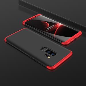 GKK voor Galaxy S9 PLUS drie fase Splicing 360 graden volledige PC beschermende Case achtercover (zwart + rood)