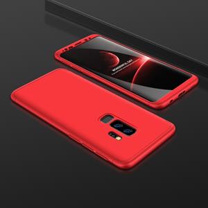 huismerk GKK voor Galaxy S9 PLUS drie fase Splicing 360 graden volledige PC beschermende Case Back-Cover(Red)