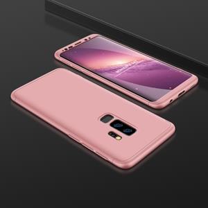 huismerk GKK voor Galaxy S9 PLUS drie fase Splicing 360 graden volledige PC beschermende Case achtercover (Rose goud)