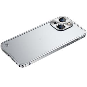 huismerk Metalen frame frosted pc shockproof telefooncase voor iphone 13 mini