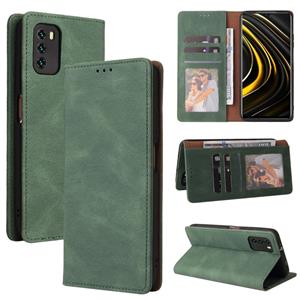 huismerk For Xiaomi Redmi Note 10 Pro Simple Suction Closure Horizontal Flip Leather Case with Holder & Card Slot & Wallet(Green)