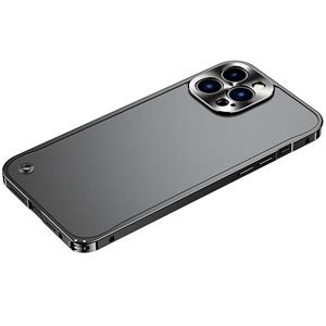 huismerk Metalen frame Frosted PC Shockproof telefooncase voor iphone 13 pro