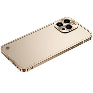 huismerk Metalen frame frosted pc shockproof telefooncase voor iphone 13 pro